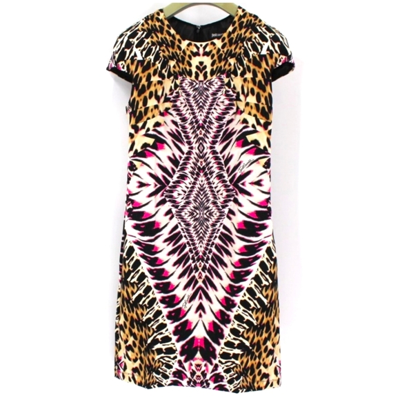 Roberto Cavalli Dresses & Skirts - Just Cavalli GORGEOUS digital Slinky Midi Dress Large/m NEW